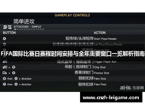 FIFA国际比赛日赛程时间安排与全年重要窗口一览解析指南